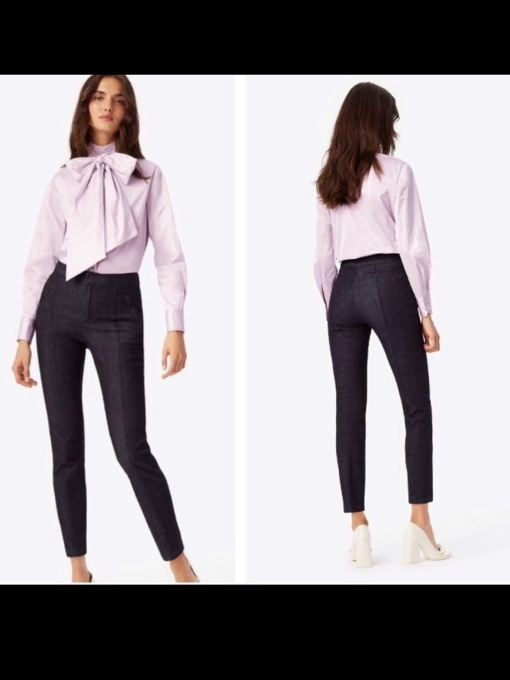 Tory Burch dark wash denim trousers vanner cropped ankle slim jeans 31